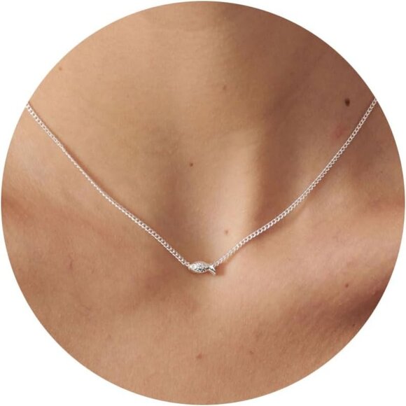 ⚡Silver Necklace Dragon Dragonfly Turtle Snake Pendant Simple Cute Trendy Plated - Picture 1 of 6